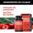 thumbnail image 4 of Vinagre De Manzana Con Inulina De Agave - 60 Cápsulas De 600 Mg | Sin Saborizante | Pastillas Vitaminas Mujer / Hombre - Candida Cleanse - Vinagre Manzana Capsulas - Apple Cider Vinegar, 4 of 8