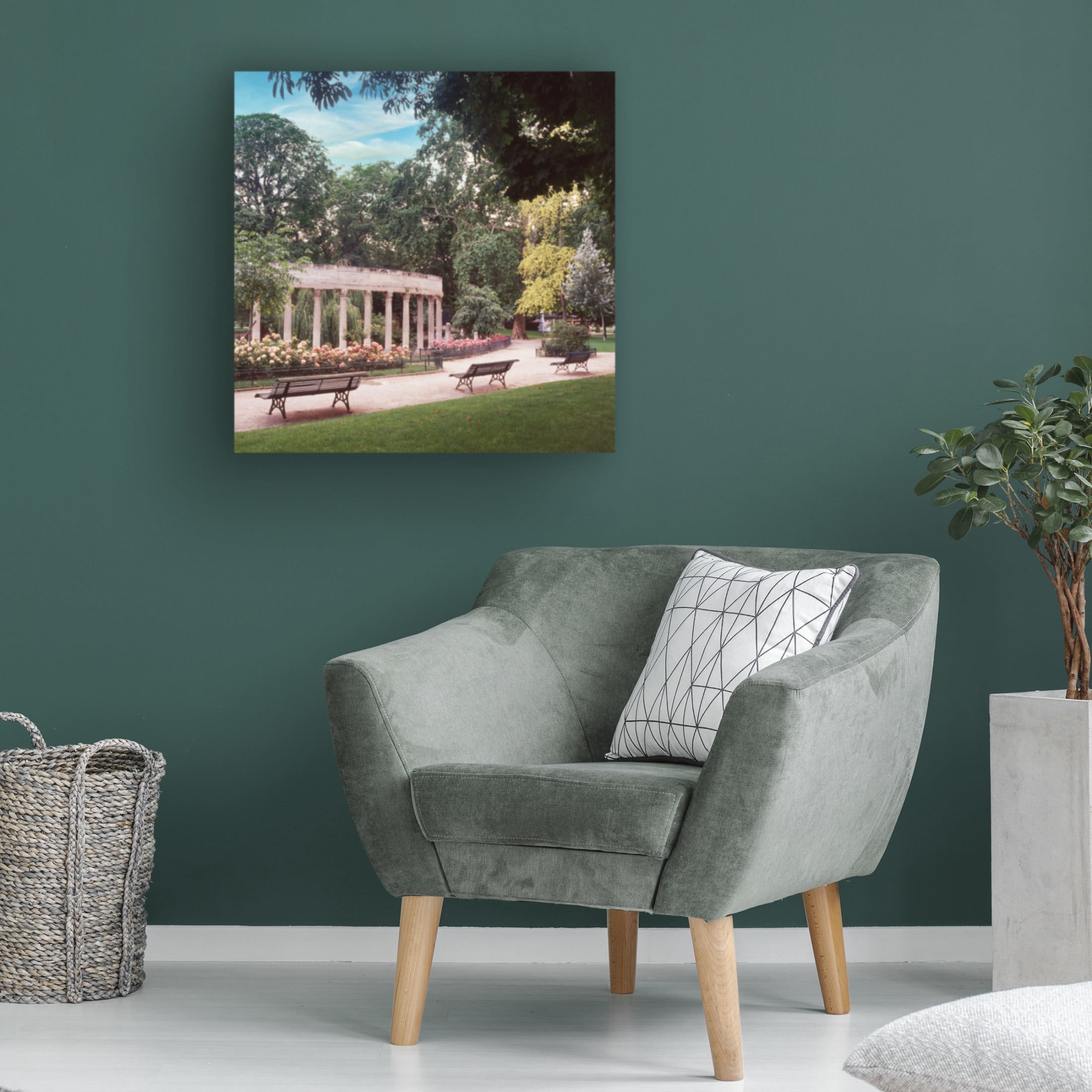 Canvas Wall Art - Alan Blaustein 'French Jardin No. 31' Wall Art for Living Room, Bedroom, or Office Décor by Trademark Fine Art - 24 x 24 Inches