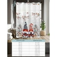thumbnail image 6 of No Hook Shower Curtain with Snap in Liner,Merry Xmas Gray Dwarfs Elk Bird Waterproof Bath Curtain Double Layers with See Through Top Window, Pine Tree Berry Snowflake Hotel Shower Curtains 72x72in, 6 of 9