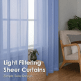 thumbnail image 5 of OVZME Denim Voile Sheer Curtains 63 Inch Long Set of 2, Semi Sheer Light Filtering Rod Pocket Drapes for Living Room Bedroom, Each 42x63 Inch, 5 of 5