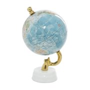 DecMode 6 Blue World Map Globe with Marble Base
