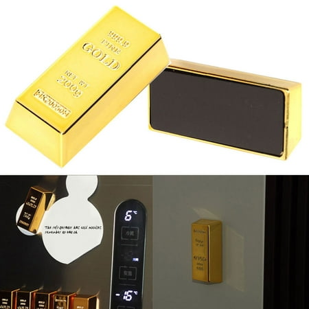 

3/4/6Pcs Artificial Fake Gold Bar Refrigerator Magnet Sticker Fridge Home Decor Gold Resin Magnet