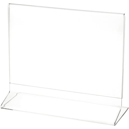 Plymor Clear Acrylic Sign Display / Literature Holder (Side-Load), 8" W x 6" H (2 Pack)