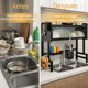 thumbnail image 4 of Escurridor de Trastes sobre Fregadero con Puertas, Acero Inoxidable - Organizador de Trastes Grande 2 Niveles, Secador de Platos y Cubiertos con Accesorios, Trastero Cerrado para Cocina, 4 of 4