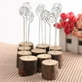 thumbnail image 3 of mmirethe 10pcs Base en Bois Nom de Table de Mariage Numéro Titulaire Partie Décoration Carte Photo Note Clips, 3 of 6