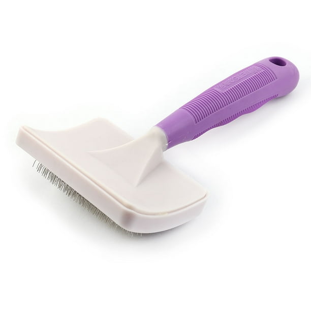 Unique Bargains Pet Dog Cat Bristle Grooming Brush Purple Handle
