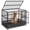 Black, variant on Outdoor Dog Kennel 6.5 x 6.5 x 5.5FT Heavy Duty Welded Wire Steel Dog Playpen Fence Pet Pen with UV Rainproof Cover - Secure Locking Gate - Spacious Play Area - Durable Metal Construction