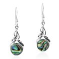 thumbnail image 1 of Precious Orb Rainbow Abalone Shell Sterling Silver Dangle Earrings, 1 of 5