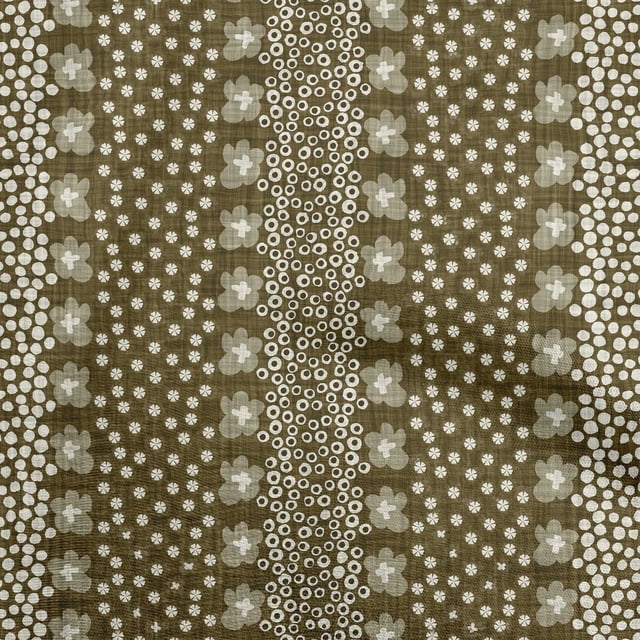 oneOone Polyester Spandex Dark Olive Green Fabric Floral Sewing Craft Projects Fabric Prints By Yard 56 Inch Wide