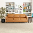 thumbnail image 2 of Allora Genuine Italian Leather Upholstered Sofa in Cognac/Tan, 2 of 7