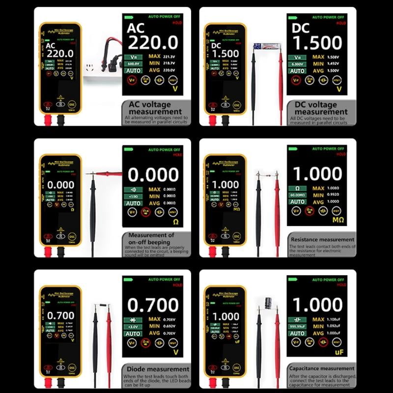 CEORPER Handheld Oscilloscope With 6000 Count Multimeter For Educational Laboratory