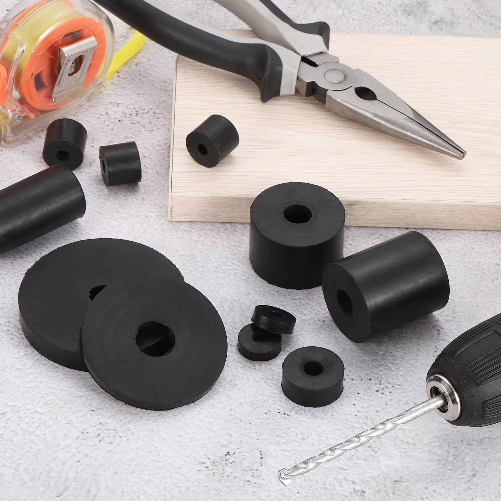 4Pack Thick Rubber Spacer, 3-15/16 Inch OD x 9/16 Inch ID x 3/8 Inch Thickness