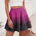 thumbnail image 4 of Plus Size Spring Women's Casual Elegant Solid Color A-Line Short Skirt Ladies Ruffled Hem Elastic Waistband A-Line Skirts Women's clothing, 4 of 7