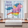 thumbnail image 2 of Ambesonne Unicorn Party Kitchen Curtains, Pony in the Sky, 55"x39", Multicolor, 2 of 3