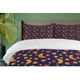thumbnail image 4 of Ambesonne Nocturnal Duvet Cover Sets, Moons and Stars Shapes, 2-Queen, Indigo Marigold Mustard, 4 of 7