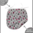 thumbnail image 4 of Abstract Triangle Dining Chair Pad, Hand Drawn Geometric Composition with Pastel Colors, Water Resistant Pillow with Straps for Kitchen Seats, 6 Pieces Set, Grey Pink Charcoal Grey, by Ambesonne, 4 of 5