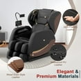 thumbnail image 4 of Znines Zero Gravity Full Body Massage Chair with 10-Point Fixed Massage, Lumbar Heat, Foot Roller & Airbags, Wood Grain Leather, Bluetooth,Black, 4 of 7