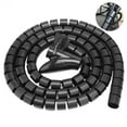 thumbnail image 2 of Wire Storage Pipe Bite-proof Cable Organizer Protective Cable Organizer Spiral Cable Winder Pattern Random, Black, 10mmx1.5m, Clamp 10mm, 2 of 8