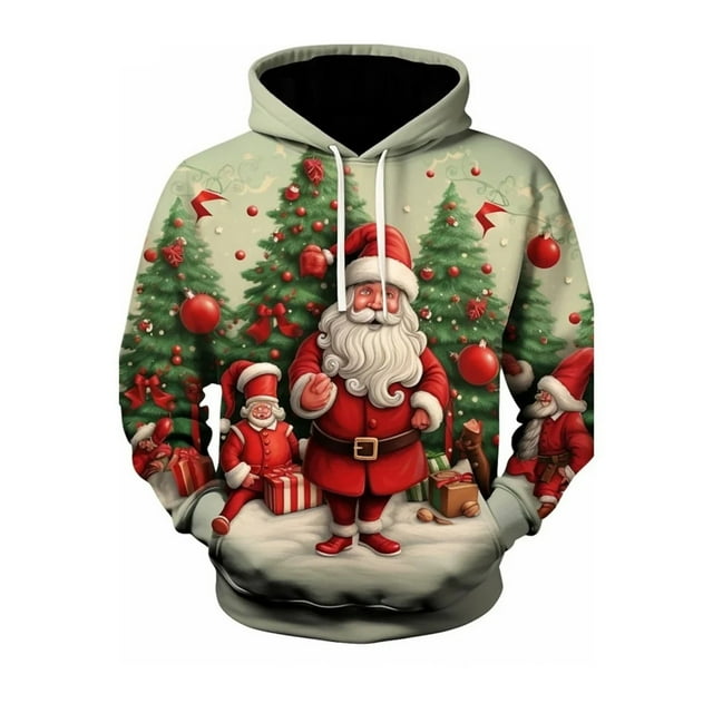 LUOGENLI Chandails à Capuche pour Hommes Graphiques Amusants Automne et Hiver Chandail Imprimé Manches Longues Poche Chandail à Capuche à Manches Longues Chandail pour Hommes à Capuche Graphique à Fermeture Éclair Vert Pâle Taille TTG