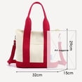 thumbnail image 3 of ibiyuan Canvas Messenger Bag Solid Color Canvas One Shoulder Messenger Bag Lightweight Daily Travel School Shopping Handbag for Women, 3 of 8
