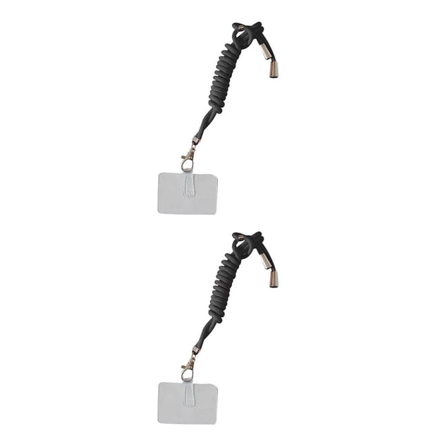 Cateissary Cuerdas colgantes de seguridad para teléfono móvil, mosquetón de Metal para teléfono inteligente, cordones para el cuello, collar Negro 2piezas
