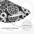 thumbnail image 3 of Rateoe Metallic Gears Pattern Pillow Covers with Invisible Zipper(Pillows are not Included) Standard Pillowcases-14"x20", 3 of 6