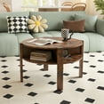 thumbnail image 2 of Gymax 29.5'' 2-Tier Round Coffee Table w/ Storage 4 Shelves Faux Wooden Top, 2 of 10