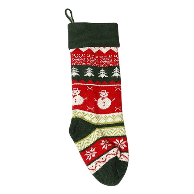 Bolsa de Navidad tejida, regalo a rayas, dulces, decoración del hogar, patrón de Navidad, calcetines colgantes, accesorios de fiesta, chimenea, Kits de decoración para fiestas Muñeco de nieve Moyic HA069972-03