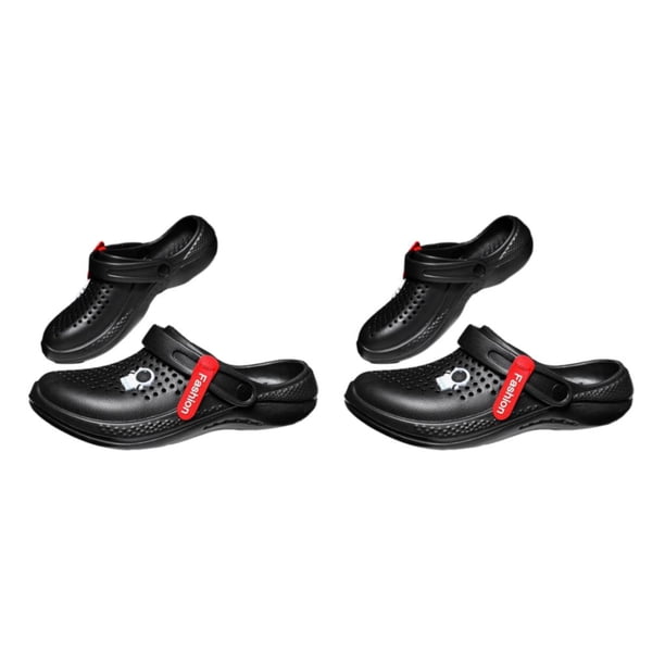 Qarigey Sandalias Verano Ligero Casual Zapatos De Agua EVA Agujero Moda Hogar Playa Jardín Diapositivas Zapatillas Planas Negro 39 Negro treinta y nueve 2Conjunto