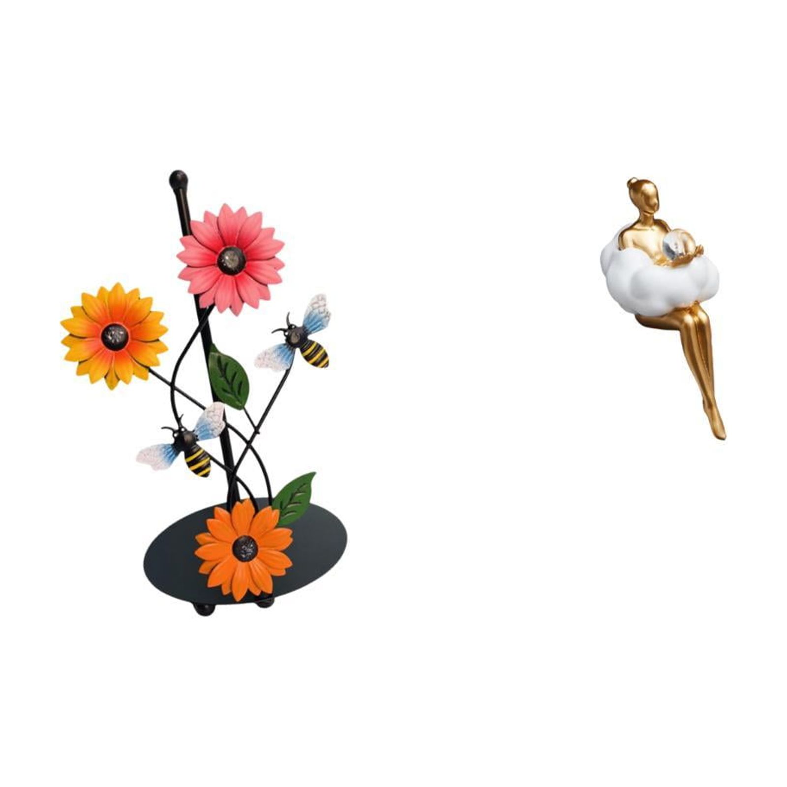 Fiocias Paper Towel Holder Toilet Paper Holder Art Statue Figurine Abstract Sculpture Collectible Resin Iron Material Suitable for Kitchen Countertop Living R