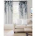 thumbnail image 2 of Blue Teal Eucalyptus Blackout Curtains for Bedroom/Living Room, Thermal Insulated Kitchen Curtains, Weeping Botanical Leaf Watercolor Grommet Darkening Window Treatment Drapes 52"x63"x2, 2 of 8