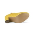 thumbnail image 5 of BLISSFUL STEP Women's Round Toe Block Heels Ankle Heel Boots Yellow 10, 5 of 8