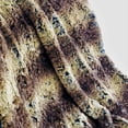 thumbnail image 2 of Plutus Beige and Brown Chinchilla Faux Fur Luxury Throw Blanket 108L x 90W Full - Queen, 2 of 3