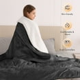 thumbnail image 3 of MARNUR Electric Heated Blanket King Size 90''x100'', Fast Heating with Dual Controllers, 10 Heating Levels, 10H Timers, Preheat Function - Dark Gray, 3 of 12
