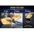 thumbnail image 5 of R.A. 26x17 Shammy Cloth for Car Drying - Super Absorbent Synthetic Chamois with 20x Water Absorption, Streak-Free Finish & Storage Container - Large PVA Car Towels (Yellow), 5 of 8