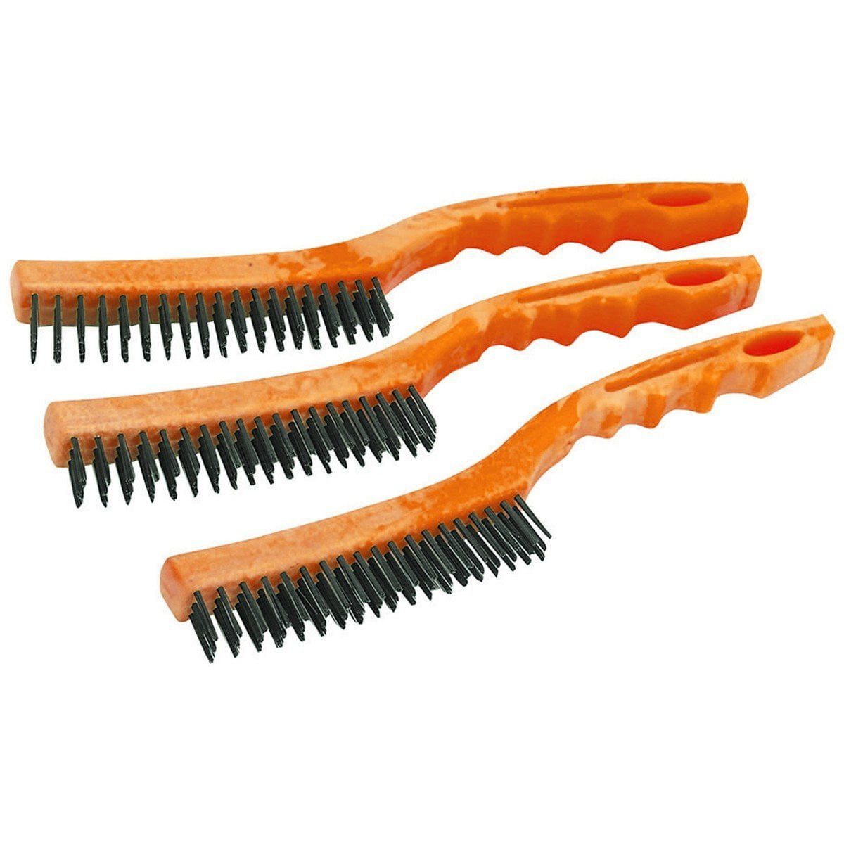 3 Piece Heavy Duty Wire Brushes, Oiltempered carbon steel bristles By HFT