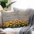 thumbnail image 5 of Outdoor Waterproof Pillow Covers Pack of 2, Summer Flowers Vintage Sunflower Sunglasses Wood Grain Decorative Throw Pillowcases Cushion Covers for Garden Patio Tent Sofa Couch, 18x18 inch, 5 of 8