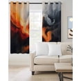 thumbnail image 2 of Burnt Orange Black Abstract Art Blackout Curtains for Bedroom/Living Room, Thermal Insulated Kitchen Curtains, Modern Art White Grommet Darkening Window Treatment Drapes 42"x63"x2, 2 of 8
