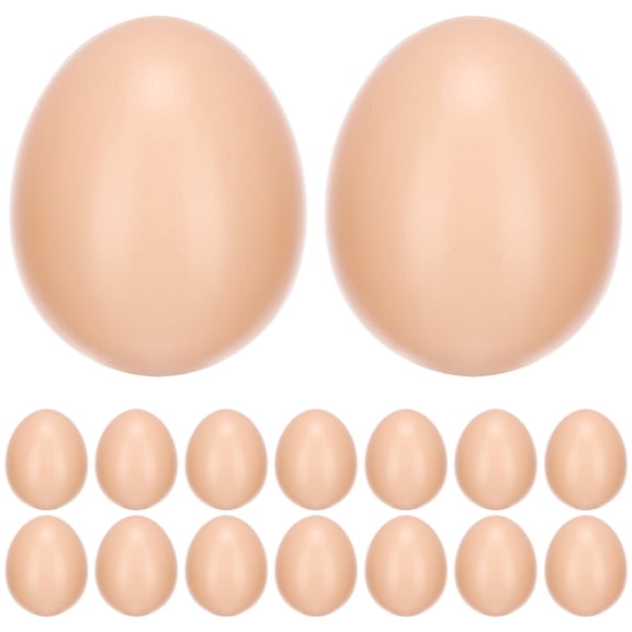 CRAFTHROU 20Pcs Simulation Egg Plastic for Kids Toys and Birds Decorations in Khaki Color