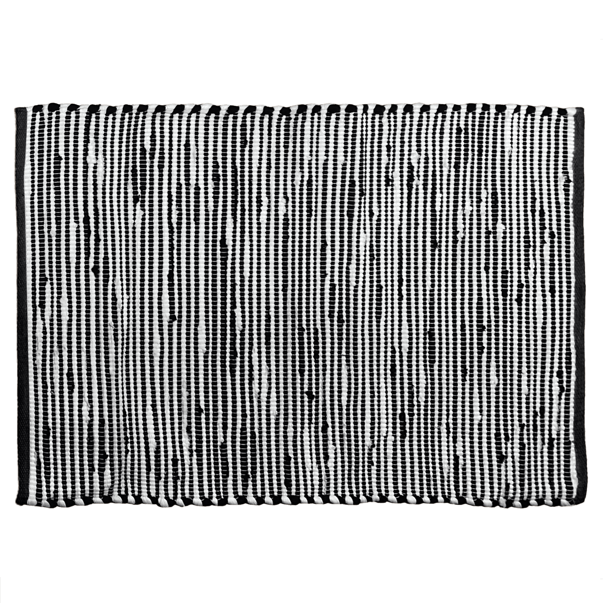 Mainstays- Modern Contemporary Scandinavian Diamond Geometric Woven Texture Cotton Black and White, Accent Scatter Mat 2x3, Recommended for Hallway, Bedroom, Kitchen, and Laundry room