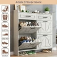 thumbnail image 4 of Blotout Shoe Storage Cabinet with 4 Flip Drawers&2 Drawers, 47''W Freestanding Shoe Storage Cabinet with Adjustable Shelves, Hidden Narrow Shoe Rack Cabinet Storage for Entryway, Hallway, Living Room, 4 of 10