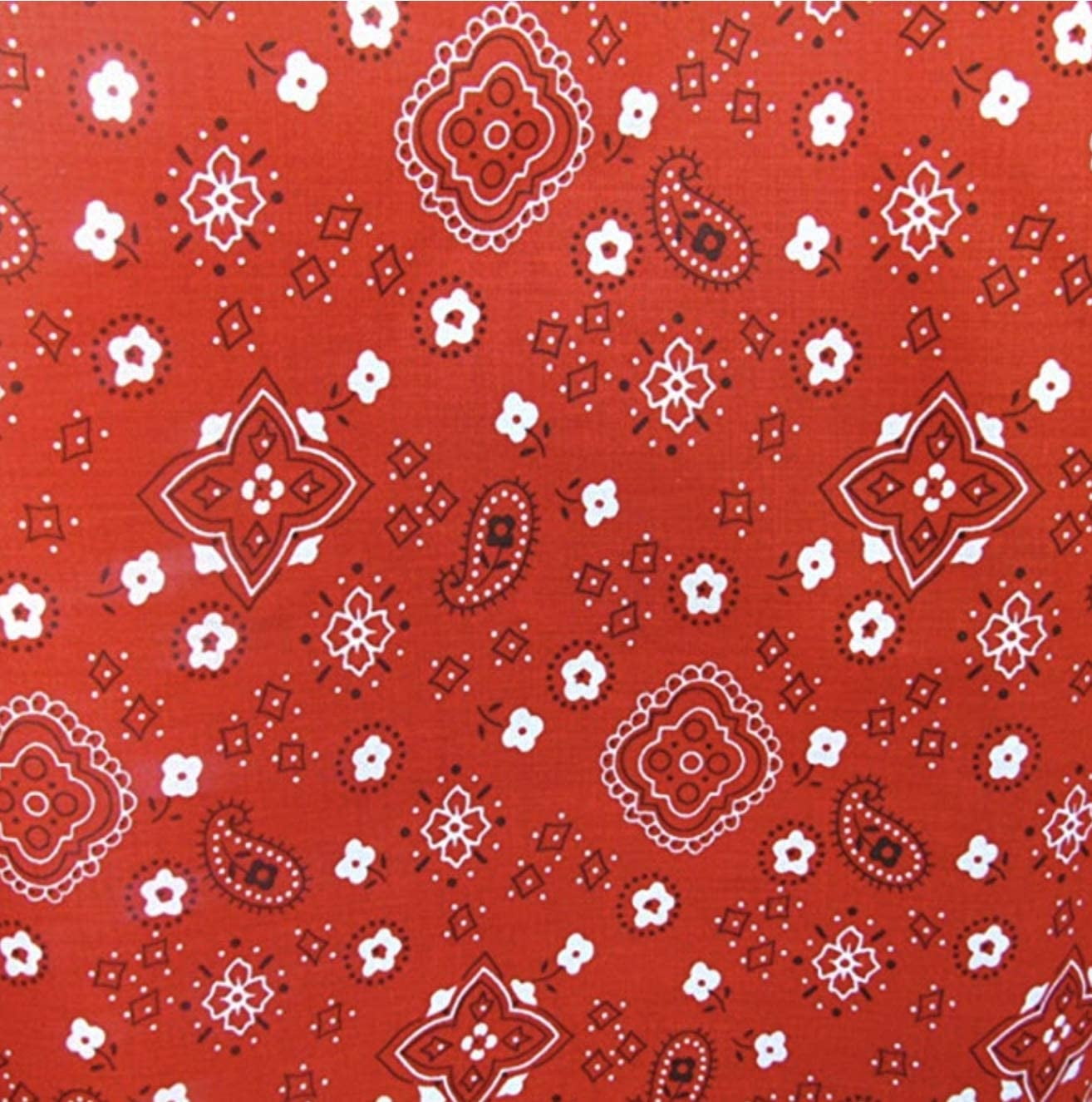 Paisley Print Poly Cotton Bandana Fabric by the 5, 10, 15 and 20 Yard