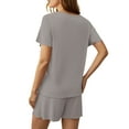 thumbnail image 6 of UVN Summer Pajama Sets For Women Short Sleeve Sleepwear Set Ladies Casual 2 Piece Outfits Lounge Sets, 6 of 10