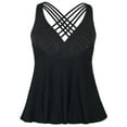 thumbnail image 3 of Firpearl Women's Tankini Swimsuits Cross Back Flowy Swim Tops Modest Swimwear, 3 of 5