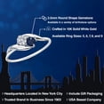thumbnail image 2 of Gem Stone King 10K White Gold Round White Lab Grown Diamond and Blue Sapphire Ring for Women | 0.39 Cttw | Round 3.5MM | Gemstone April Birthstone | Wedding Engagement Anniversary Ring | Size 6, 2 of 6