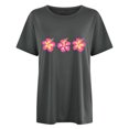 thumbnail image 5 of HAPIMO Women's Fashion Oversized Shirts Short Sleeve Tees Summer Clothes for Girls Sunflower Print Tops Crewneck T-shirt Comfy Casual Blouses Gray XL, 5 of 5