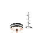 thumbnail image 3 of Unique 10K 3 Row White Black 1.3 Ctw Natural Diamond Wedding Band (Rose Gold Size 12), 3 of 3