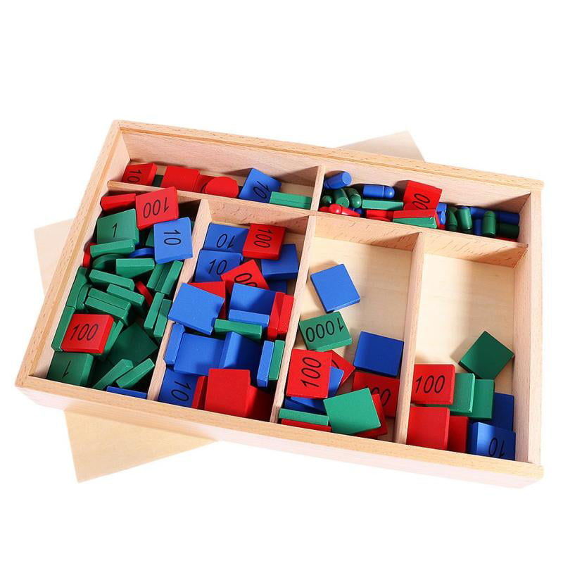 Math Counting & Learning Toy Wooden Montessori Stamp Game 