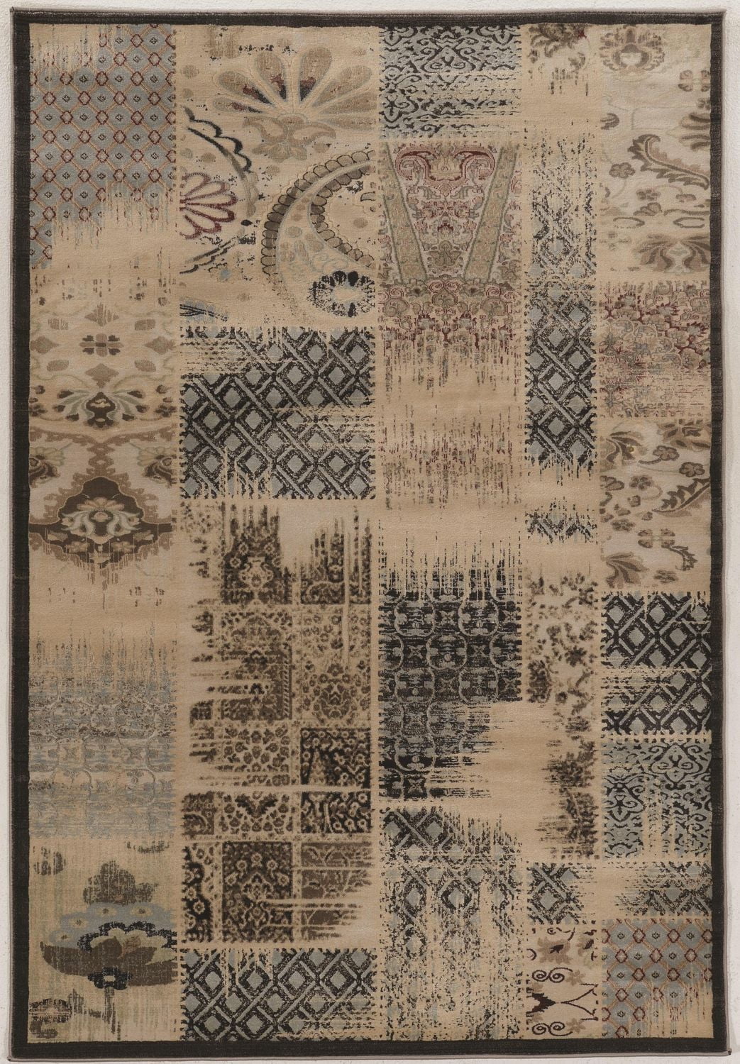 Jewel PatchWork Beige & Blue 5' x 7'6" Area Rug