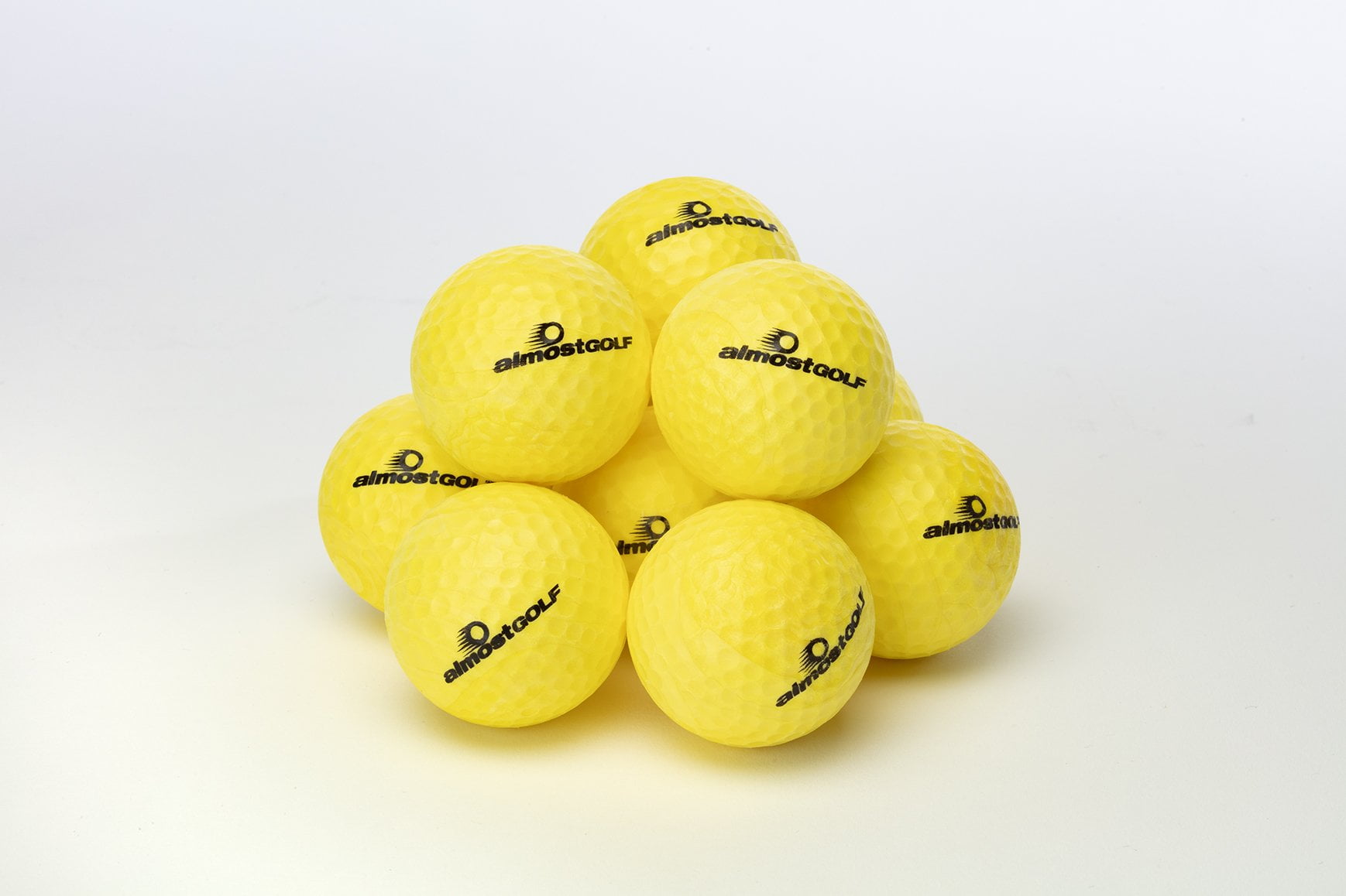 ALMOSTGOLF Point3 Limited Flight Practice Golf Balls – Realistic Spin,  Trajectory, & Accuracy Foam Training Balls Pack of 10, Hi-Vis Yellow